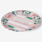 MODERNE Aquarellfarben - WeitwinkelStreifen mit Ro Pappteller (Schrägansicht)