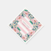 MODERNE Aquarellfarben - WeitwinkelStreifen mit Ro Serviette (Ecke)