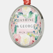 MODERNE Aquarellfarben - WeitwinkelStreifen mit Ro Silbernes Ornament (Links)