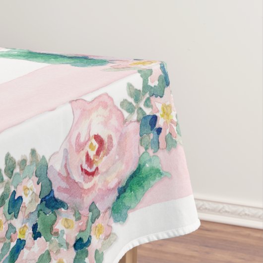 MODERNE Aquarellfarben - WeitwinkelStreifen mit Ro Tischdecke (Beispiel)