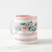 MODERNE Aquarellfarben - WeitwinkelStreifen mit Ro Zweifarbige Tasse (Vorderseite Links)