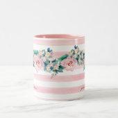 MODERNE Aquarellfarben - WeitwinkelStreifen mit Ro Zweifarbige Tasse (Mittel)