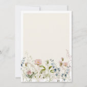 Moderne Aquarellfarben-Wildblume Blumenblauer Hoch Einladung (Rückseite)