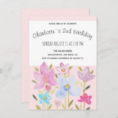 Moderne Aquarellfarben-Wildblumen Ankündigung (Vorne/Hinten)