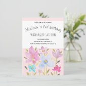 Moderne Aquarellfarben-Wildblumen Ankündigung (Stehend Vorderseite)