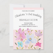 Moderne Aquarellfarben-Wildblumen Ankündigung (Vorderseite)