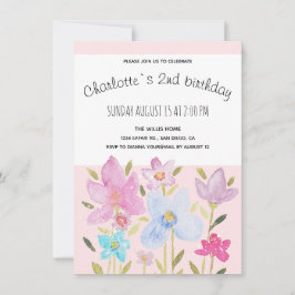 Moderne Aquarellfarben-Wildblumen Ankündigung