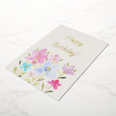 Moderne Aquarellfarben-Wildblumen beleben Einladun Folieneinladung (Gedreht)