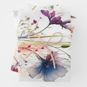 Moderne Aquarellfarben-Wildblumen Geschenkpapier Set (Beispiel)
