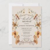 Moderne Aquarellfarben-Wildblumen im Herbst Einladung (Vorderseite)