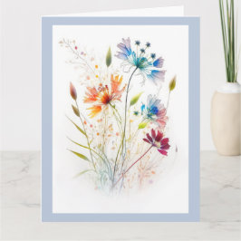 Moderne Aquarellfarben-Wildblumen Karte