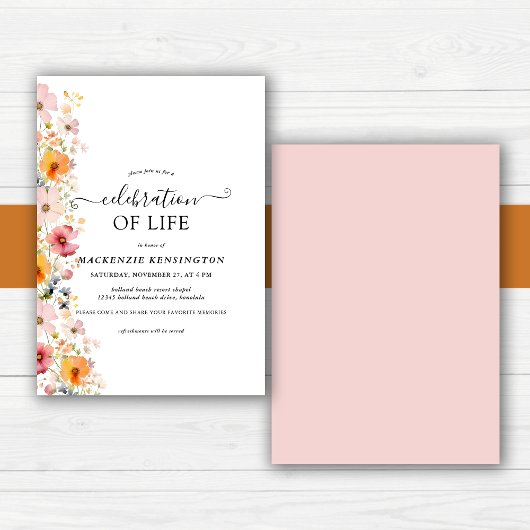 Moderne Aquarellfarben - Wildblumen zum Leben Einladung