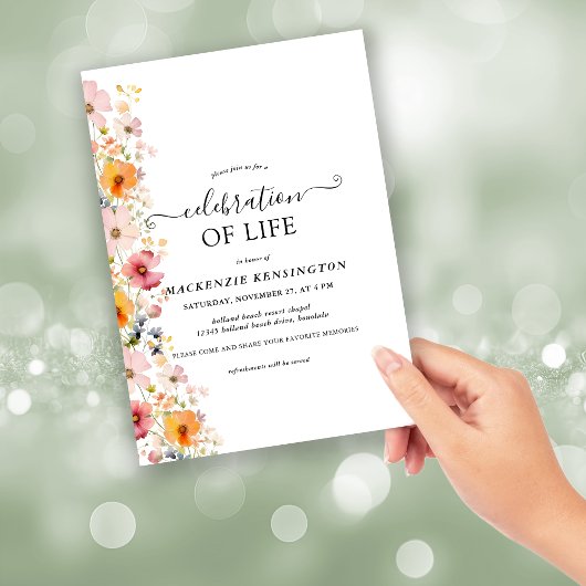 Moderne Aquarellfarben - Wildblumen zum Leben Einladung