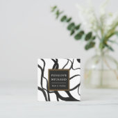 Moderne Aquarellfarben Wirbel Schwarz-Weiß Quadratische Visitenkarte (Stehend Vorderseite)