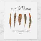 Moderne Aquarellfedern Weinetikett (Einzelnes Label)