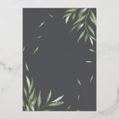 Moderne Aquarellfoliage fett geometrische Akzente Folieneinladung (Rückseite)