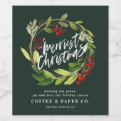 Moderne Aquarellfolien-Design Weinetikett (Einzelnes Label)