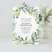 Moderne Aquarellfolien-Gedenkstätte Dankeskarte (Stehend Vorderseite)