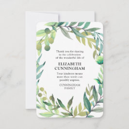 Moderne Aquarellfolien-Gedenkstätte Dankeskarte