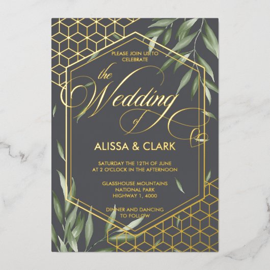 Moderne Aquarellfolien mit feinem geometrischem Ra Folieneinladung (Vorderseite)