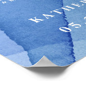 Moderne Aquarellformen für Hochzeitssitze Poster (Ecke)