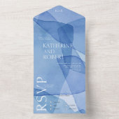 Moderne Aquarellformen Hochzeit All In One Einladung (Innen Boden)