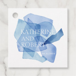 Moderne Aquarellformen Hochzeitsmonogramm Geschenkanhänger