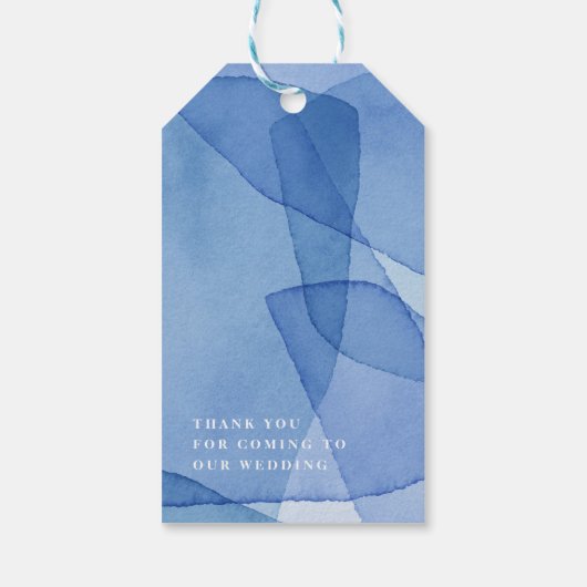 Moderne Aquarellformen Hochzeitsmonogramm Geschenkanhänger (Rückseite)