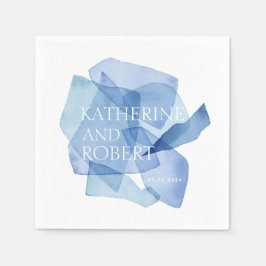 Moderne Aquarellformen Hochzeitsmonogramm Serviette