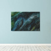 Moderne Aquarellgalaxie Handgestrichen Blau Leinwanddruck (Insitu (Holzboden))