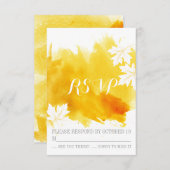 Moderne Aquarellgelbe Hochzeit RSVP Antwort (Vorne/Hinten)