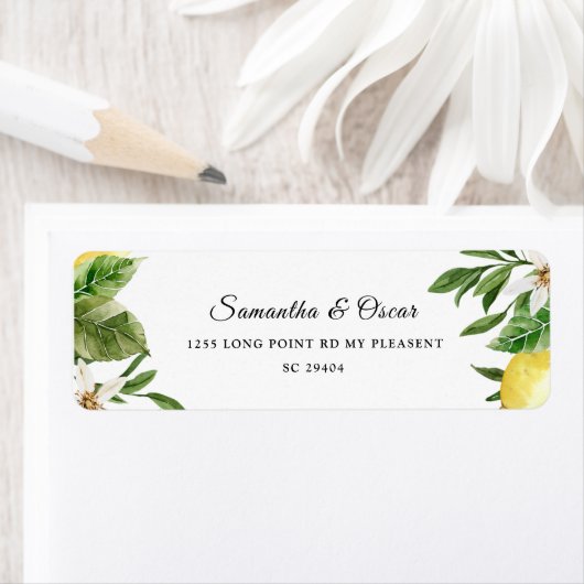 Moderne Aquarellgelbe Zitronen und Leaf (Insitu)