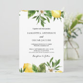 Moderne Aquarellgelbe Zitronen und Leaf Einladung (Stehend Vorderseite)