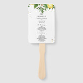 Moderne Aquarellgelbe Zitronen und Leaf Fächer (Vorderseite)