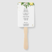 Moderne Aquarellgelbe Zitronen und Leaf Fächer (Rückseite)