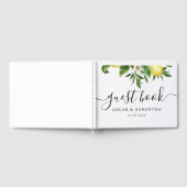 Moderne Aquarellgelbe Zitronen und Leaf Gästebuch (Voll)