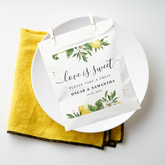Moderne Aquarellgelbe Zitronen und Leaf Geschenktütchen