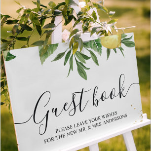 Moderne Aquarellgelbe Zitronen und Leaf Poster