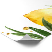 Moderne Aquarellgelbe Zitronen und Leaf Poster (Ecke)