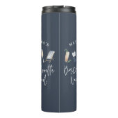 Moderne Aquarellgetränke mit blauer Bachelorette Thermosbecher (Rückseite)