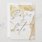 Moderne Aquarellgoldfarben Save the Date Einladung (Vorderseite)