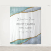 Moderne Aquarellgoldfliesen mit Duschvorhang Wandteppich (Vorderseite)