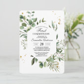 Moderne Aquarellgrün Eukalyptus Grünrahmen Einladung (Stehend Vorderseite)