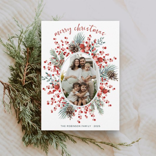 Moderne Aquarellgrün Krakauer Foto Weihnachten