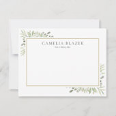 Moderne Aquarellgrüne Beruflich Mitteilungskarte (Vorderseite)