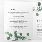 Moderne Aquarellgrüne Eukalyptus Wedding Tri- Dreifach Gefaltete Einladung (Innen Erste Seite)
