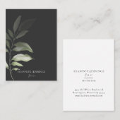 Moderne Aquarellgrüne Minimal Gray Visitenkarte (Vorne/Hinten)