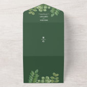 Moderne Aquarellgrüne Smaragdgrüne Hochzeit All In One Einladung (Außenbereich)