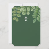 Moderne Aquarellgrüne Smaragdgrüne Hochzeit Einladung (Rückseite)