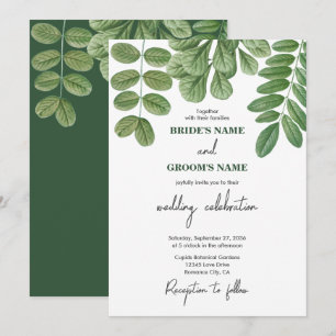 Moderne Aquarellgrüne Smaragdgrüne Hochzeit Einladung